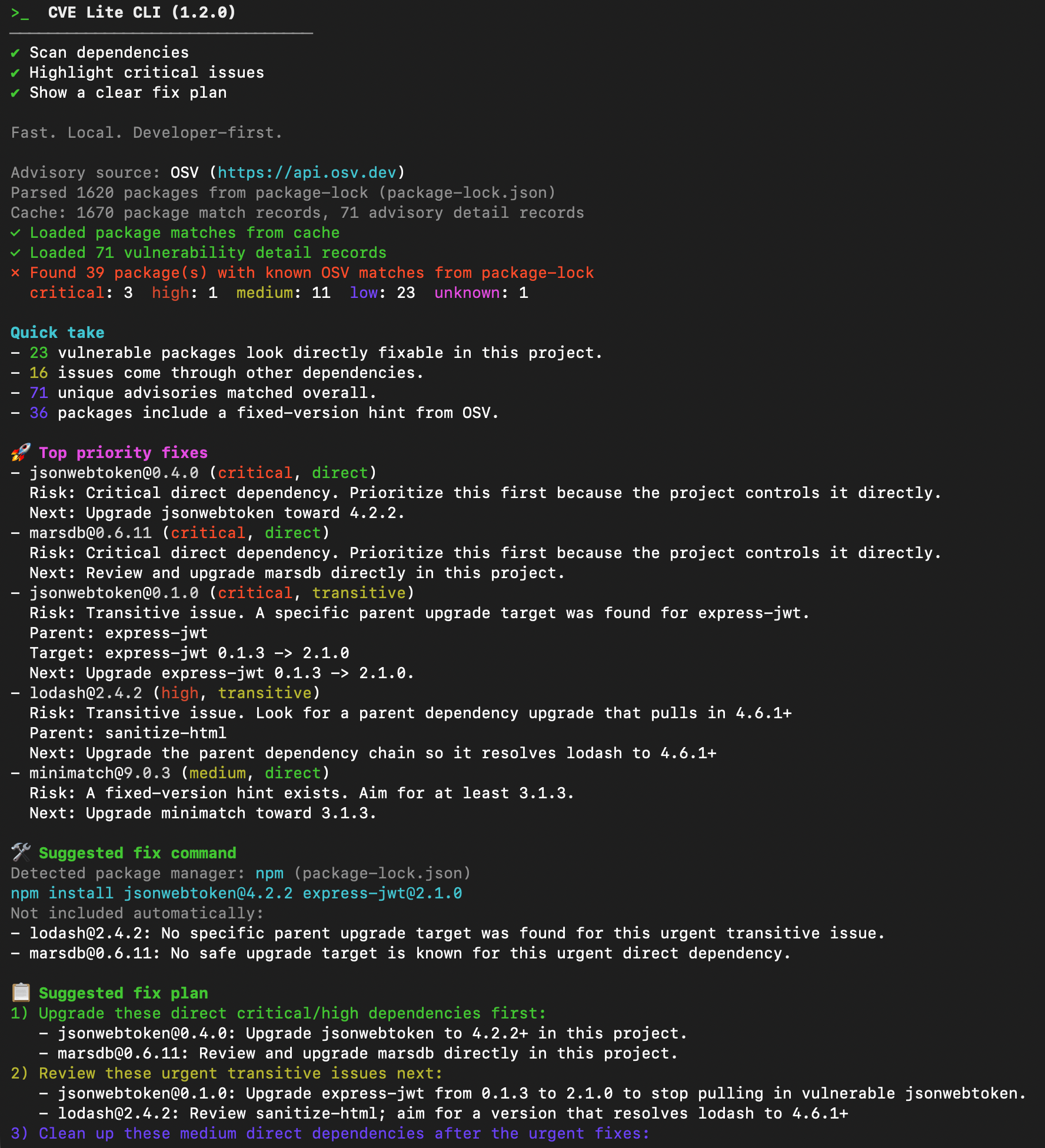 Verbose output part 1